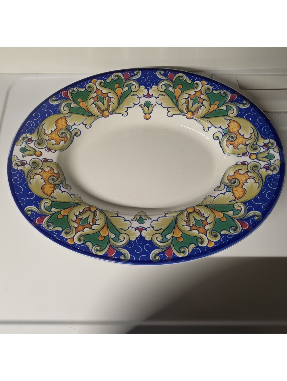 Large 16" Majolica Italian Serving Bowl Platter